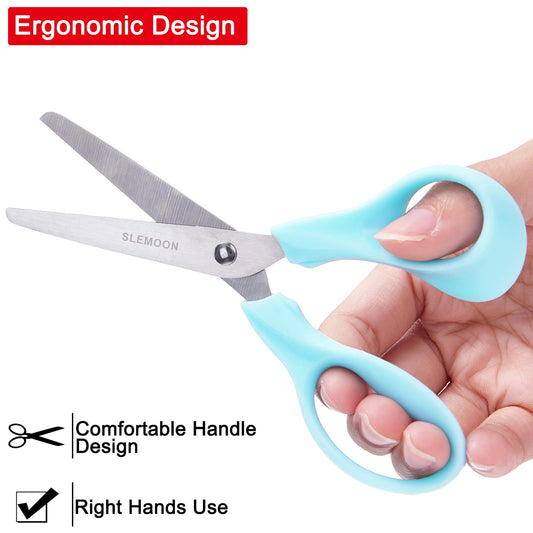SLEMOON blue safety-grip kids scissors offer comfortable handling for young artists