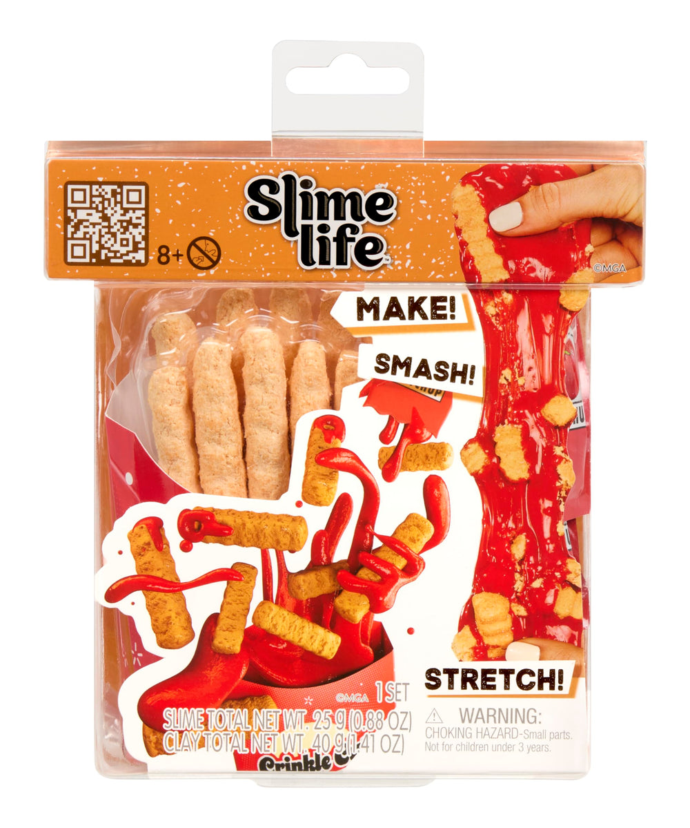 Slime Life French Fries DIY kit unboxing with hyper-real packaging for creative play.