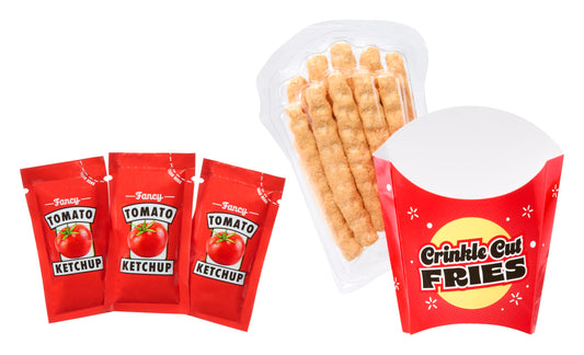Slime Life French Fries DIY kit with glossy ketchup dip texture for satisfying tactile play.