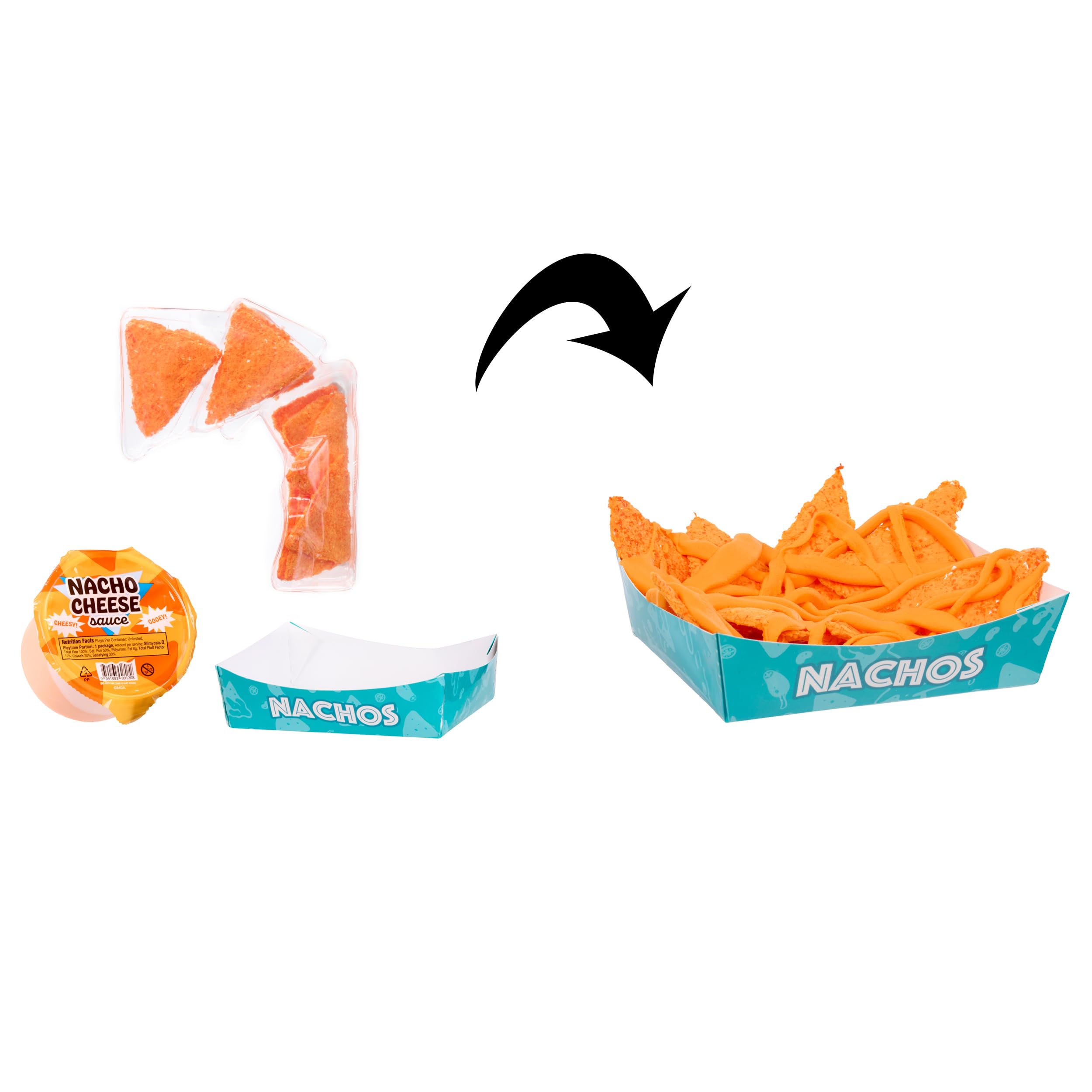 Slime Life Nachos cheese slime detail with rich color and drizzle for realism.