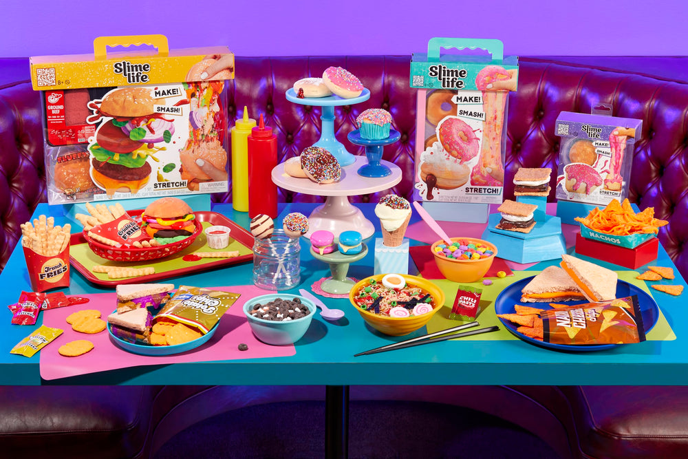 Slime Life Nachos serving box demonstrates organized, imaginative slime play.