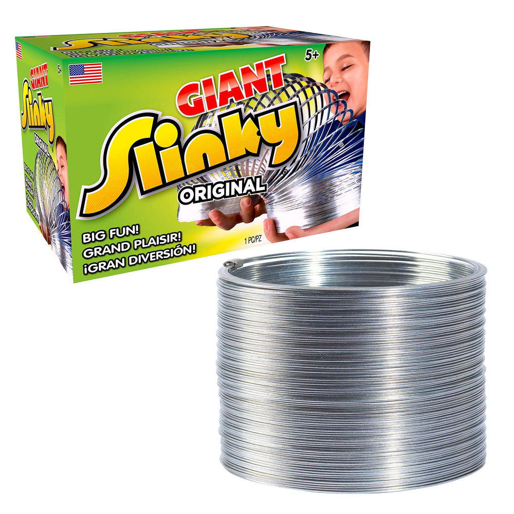The Original Slinky giant walking spring toy in action for imaginative play.
