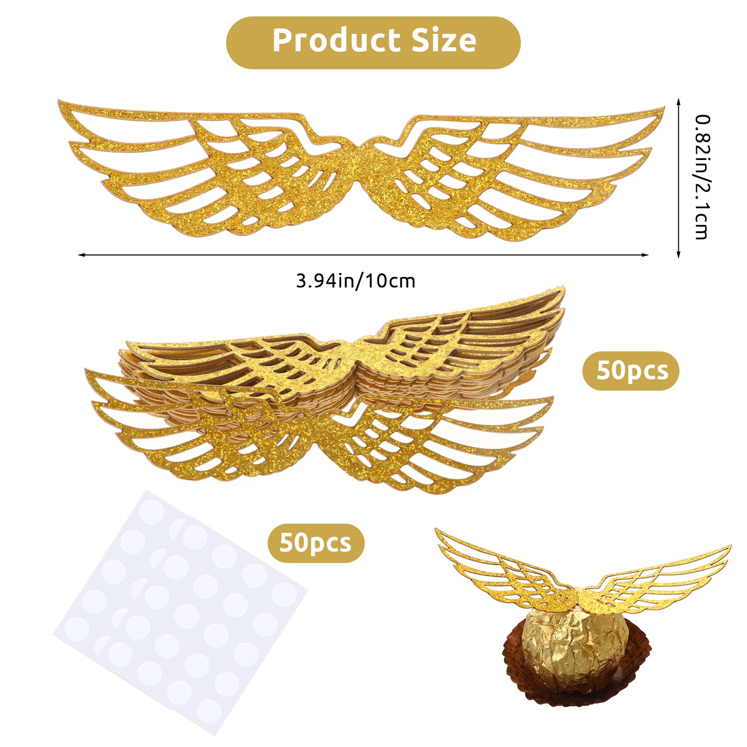 Sliverdew gold glue points secure delicate wings for reliable party decor