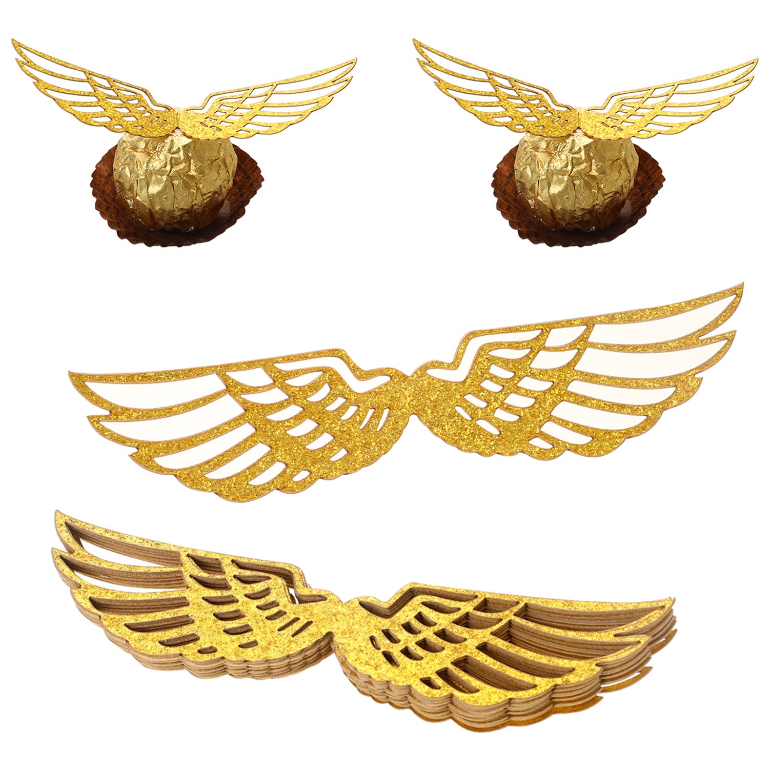 Sliverdew wizard wings cake topper adds magical sparkle to desserts
