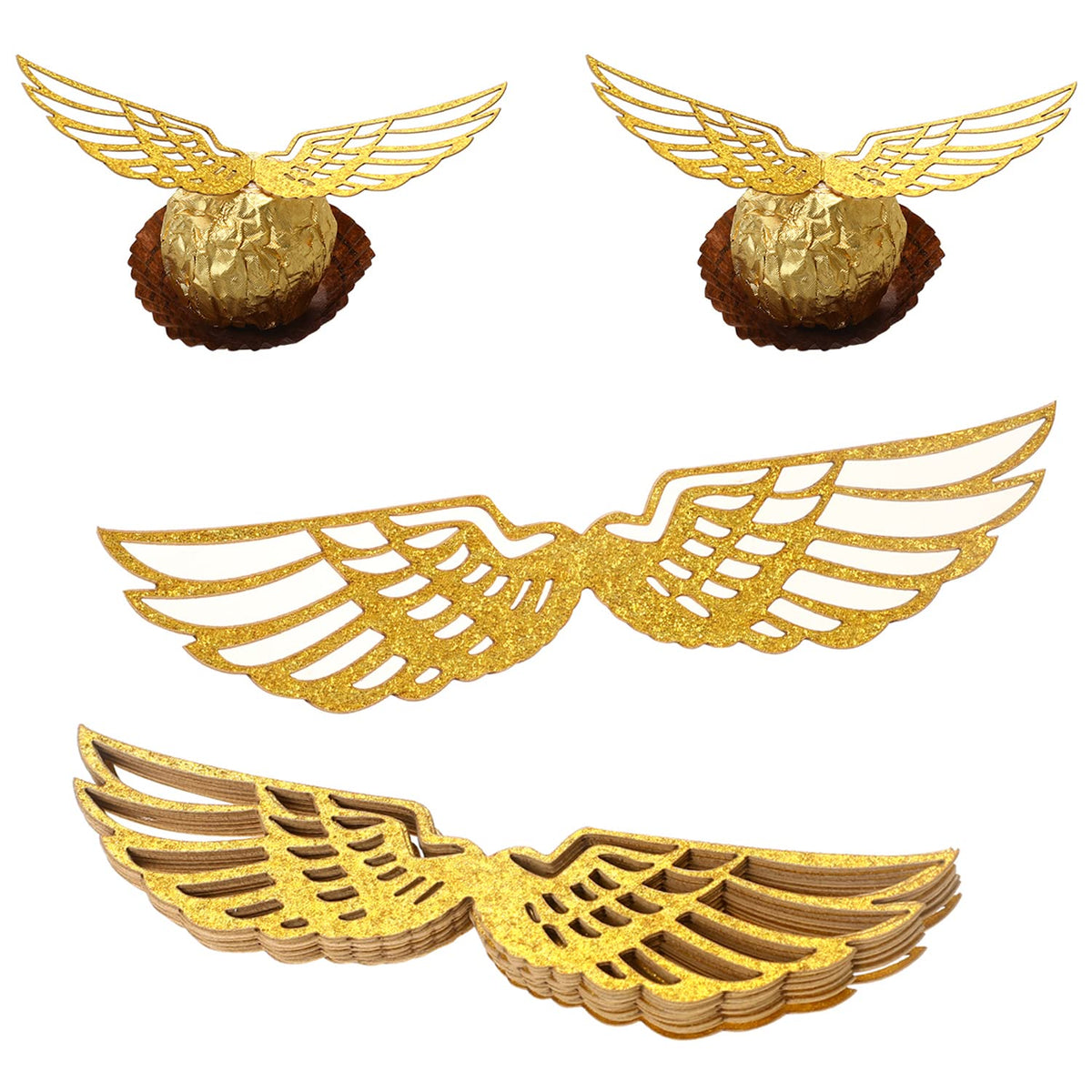 Sliverdew wizard wings cake topper adds magical sparkle to desserts