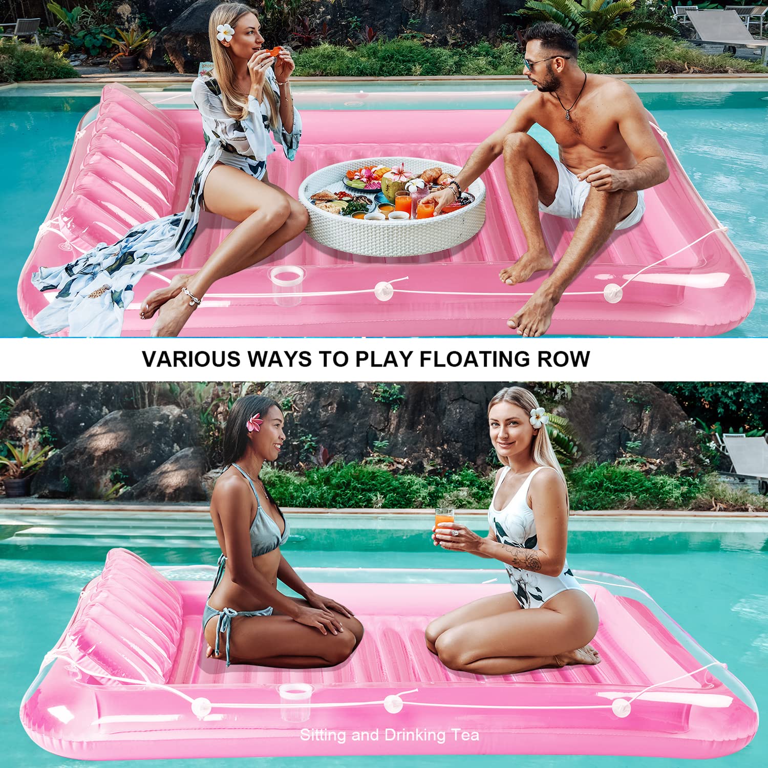 SLLAK float with side pockets keeps drinks within reach.