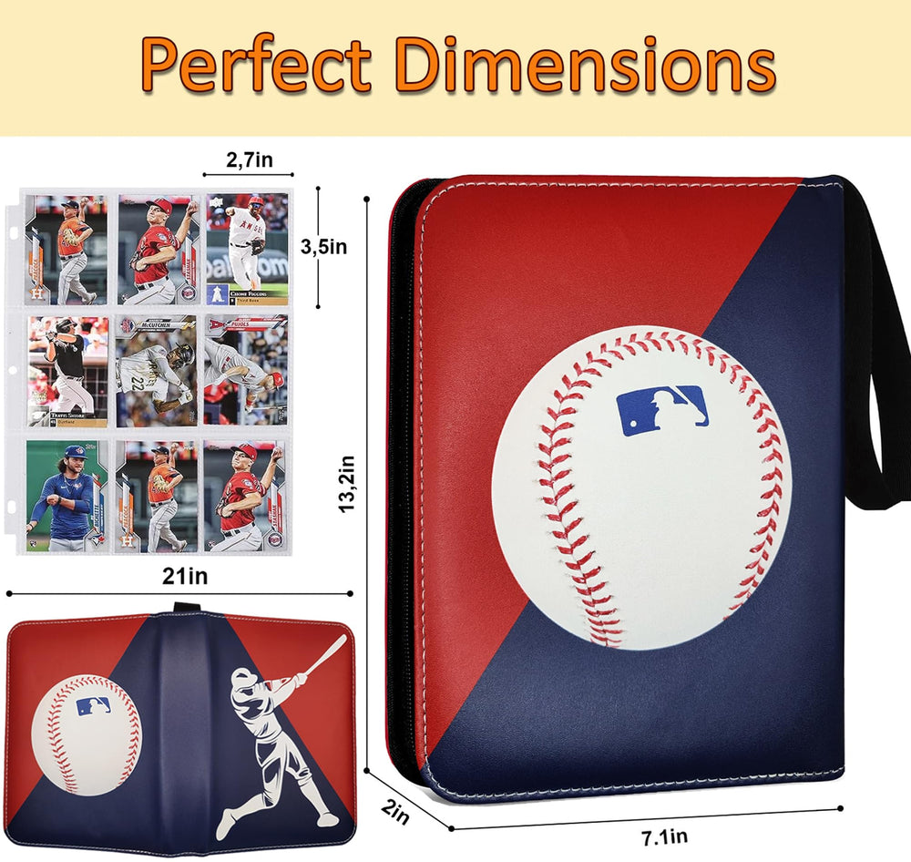 Slonser baseball-card-binder-900-pockets open-spine view for easy access to cards