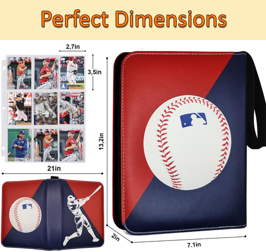 Slonser baseball-card-binder-900-pockets open-spine view for easy access to cards