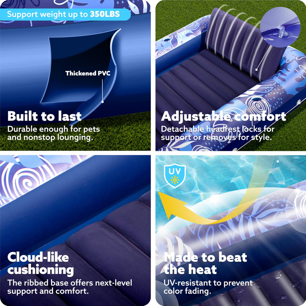 Sloosh 0.3mm PVC durability supports durable pool use.