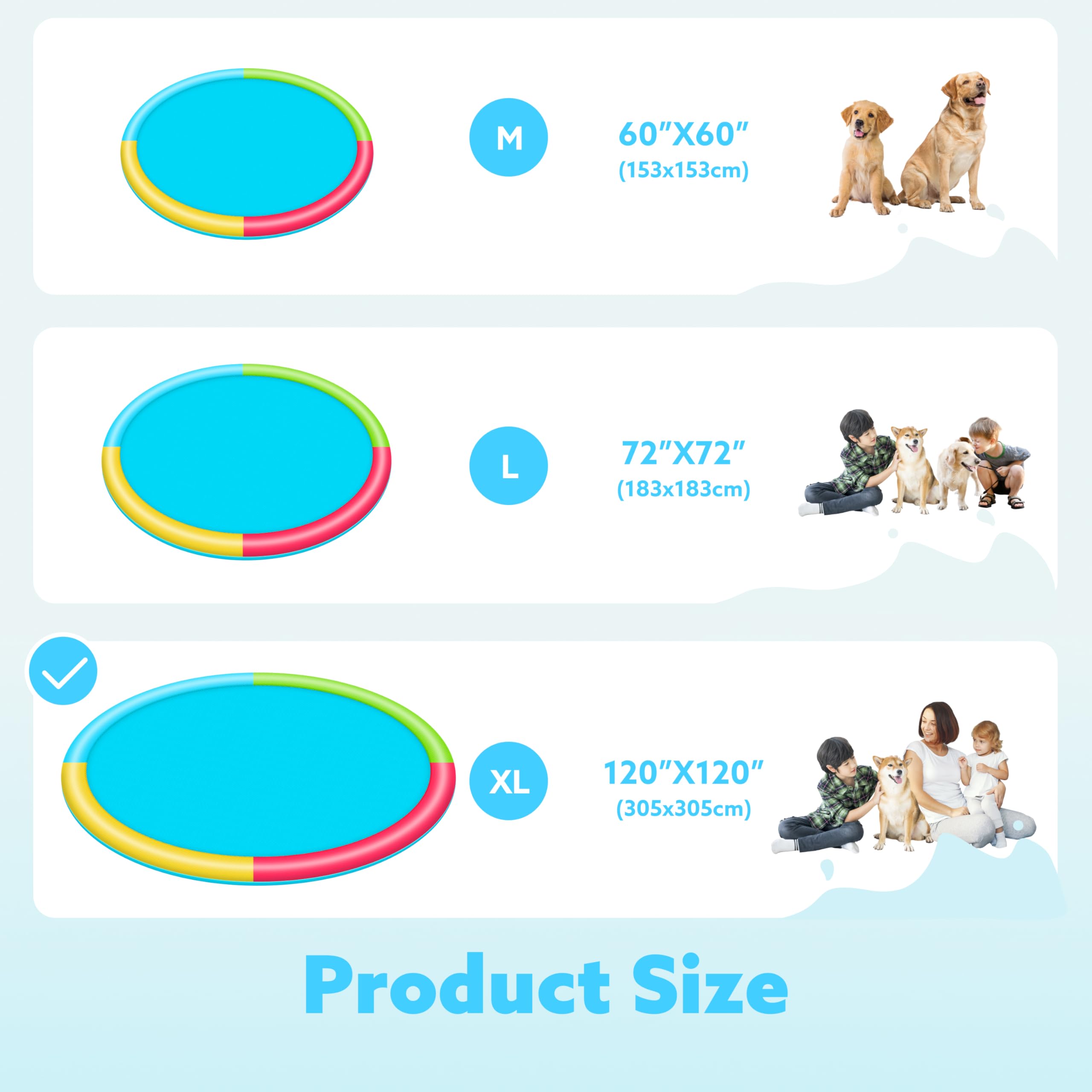 Durable non-toxic materials of the Sloosh 120-inch splash pad