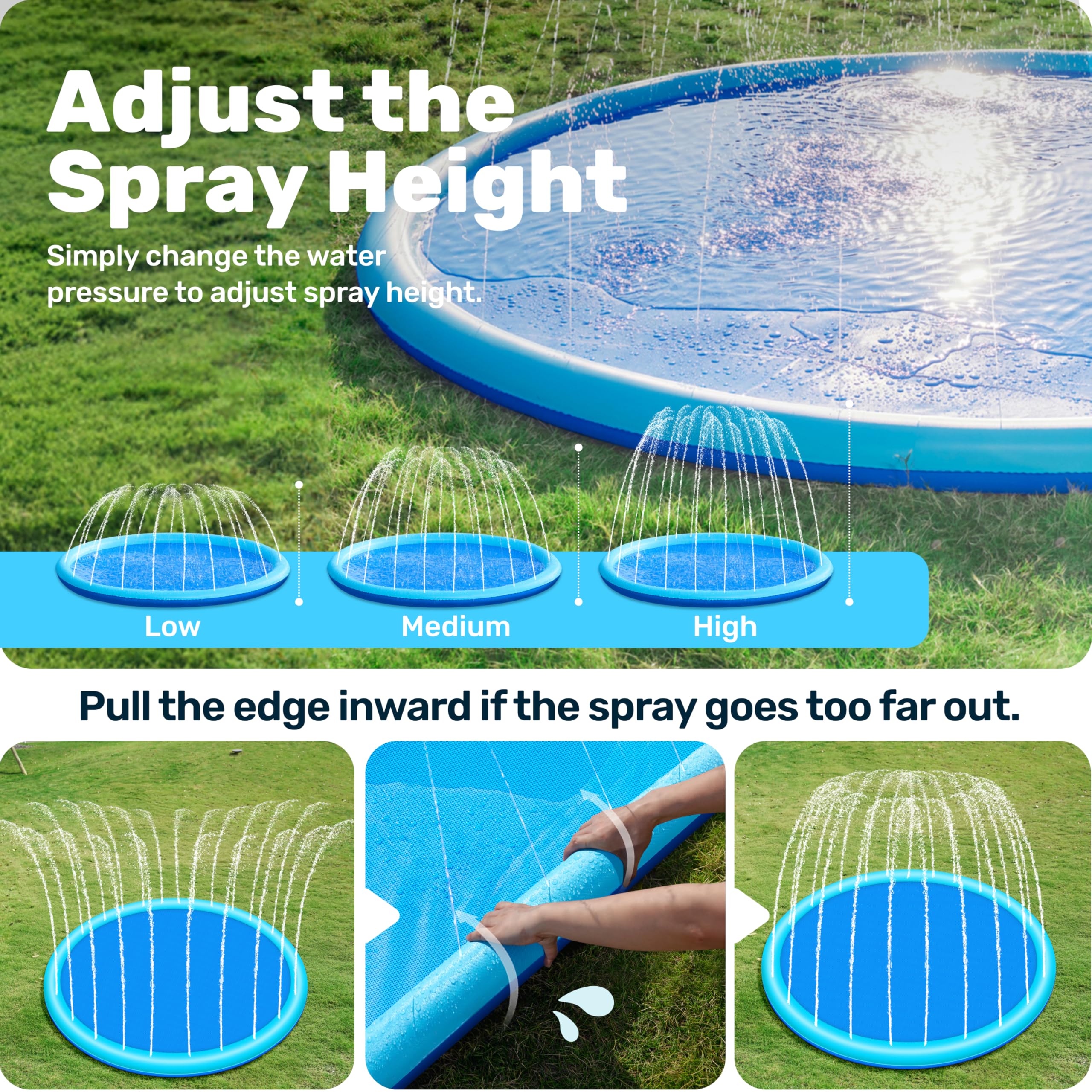 Sloosh non-slip surface reduces slips during outdoor water play