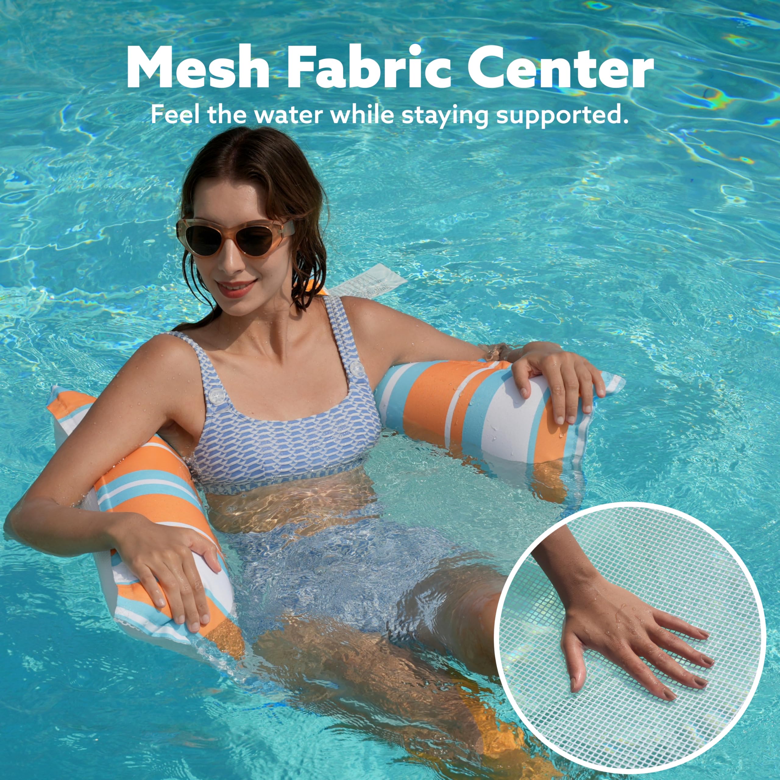 Sloosh 3-pack orange hammock: lively shade for pool days.