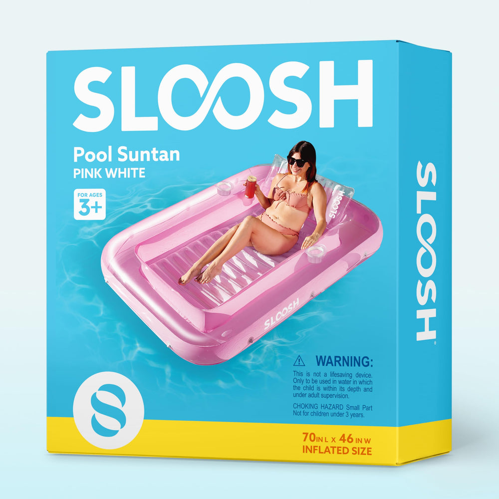 Sloosh 4-in-1 suntan tub raft suited for lakes and pools