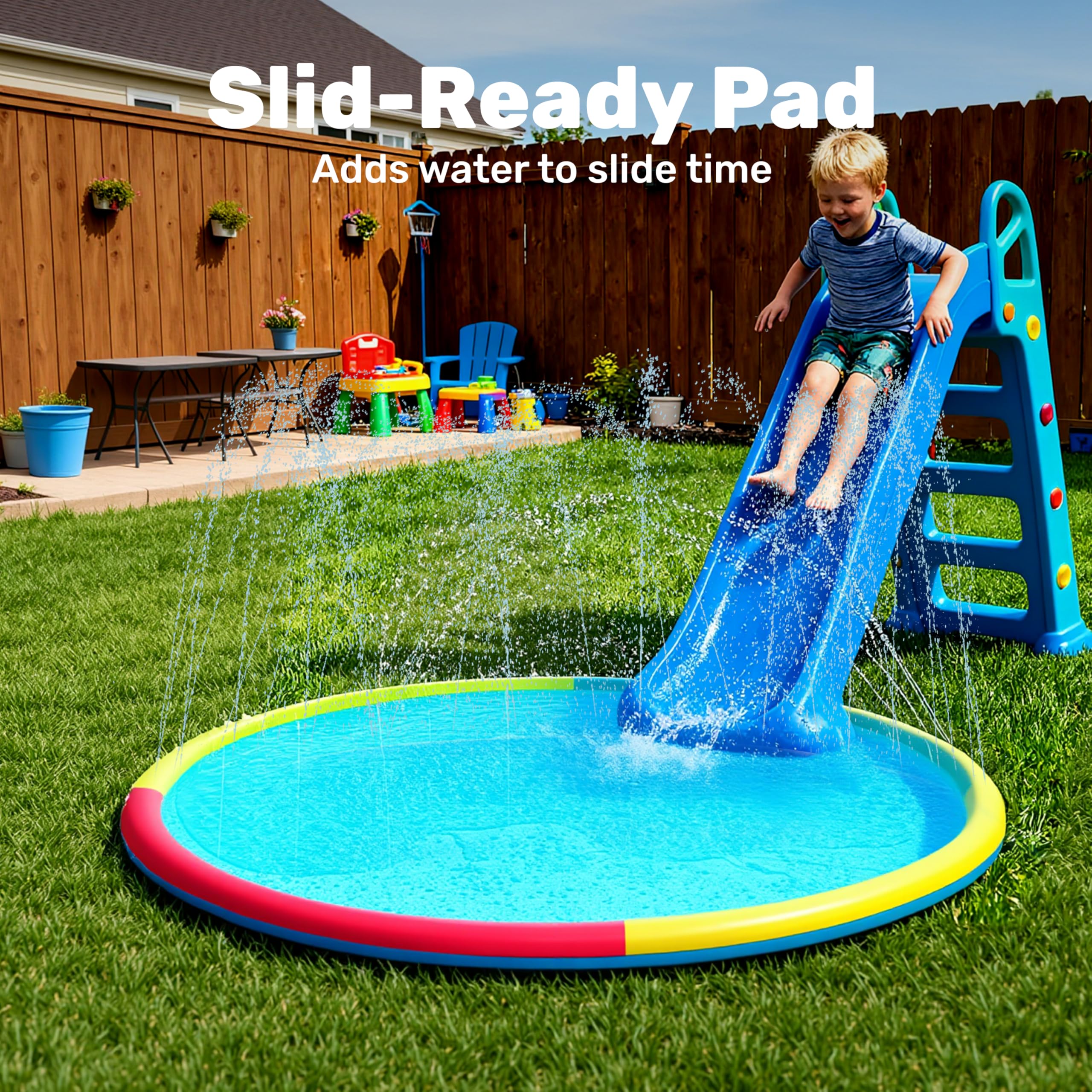 Sloosh 60in splash pad non-slip texture image for reduced slips