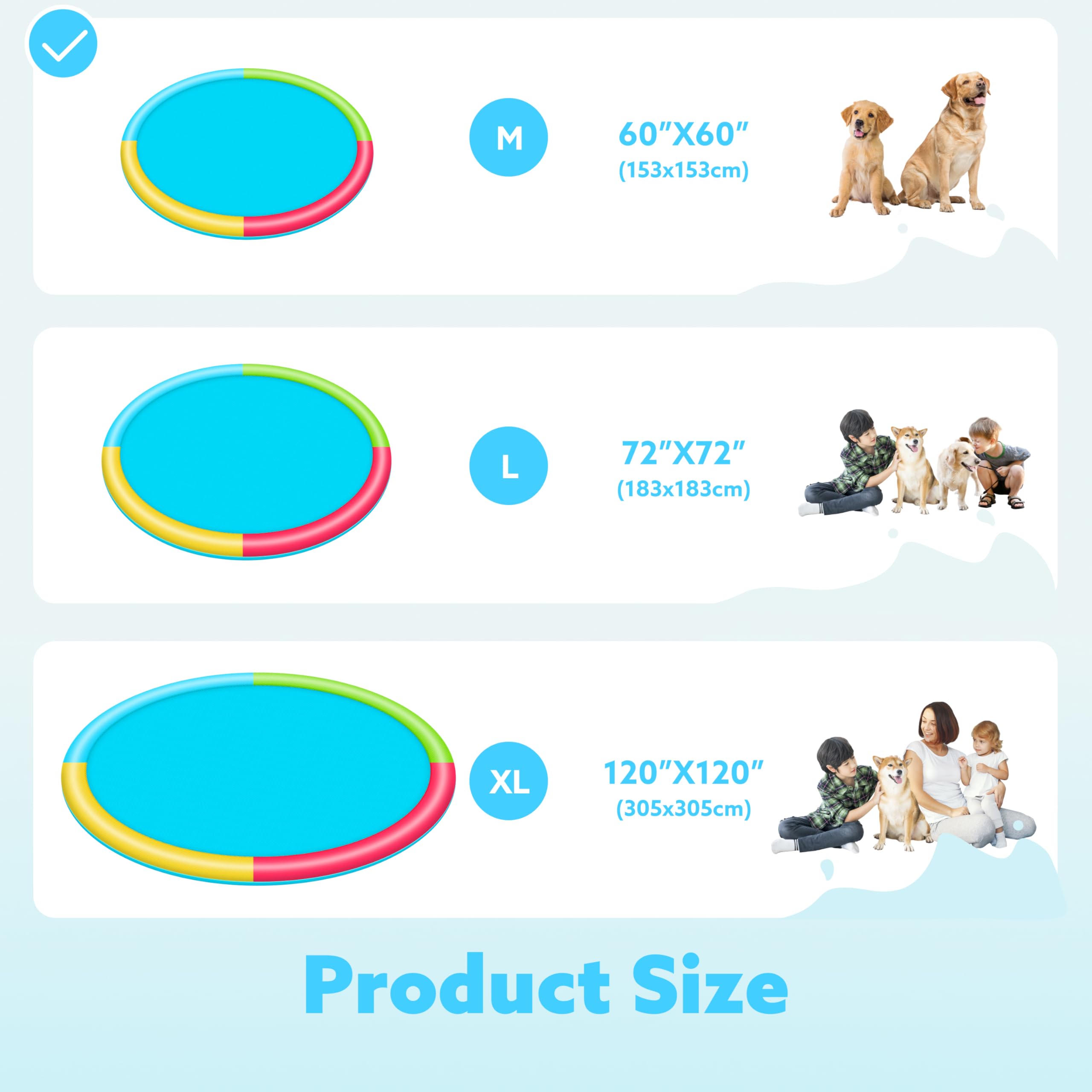 Sloosh 60in splash pad for pets enjoying water play