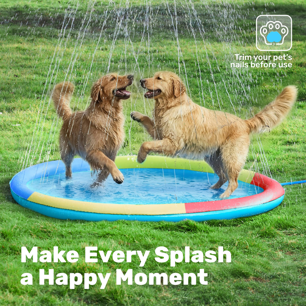 Sloosh splash pad durable materials withstand active play and outdoor use.