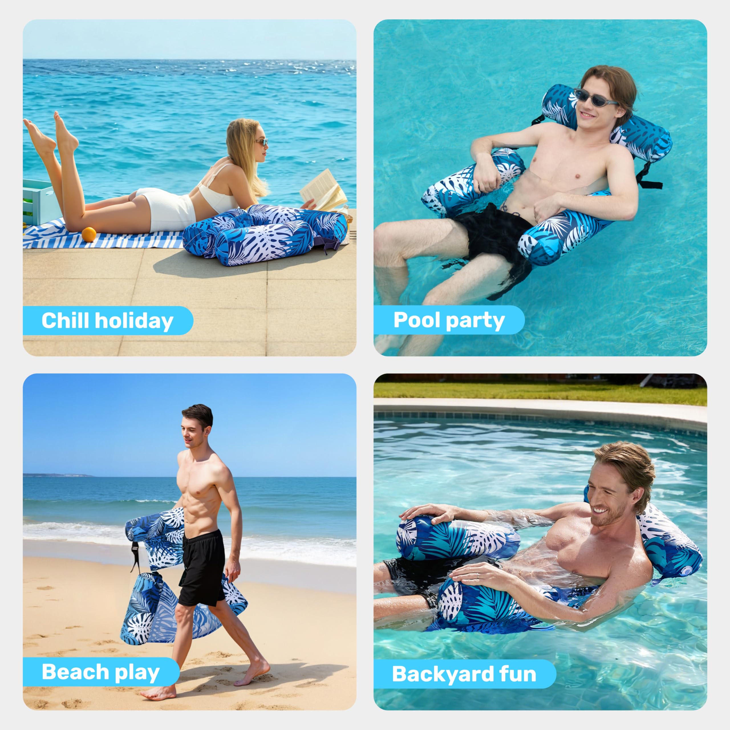 Sloosh adjustable back and head support for customizable comfort.