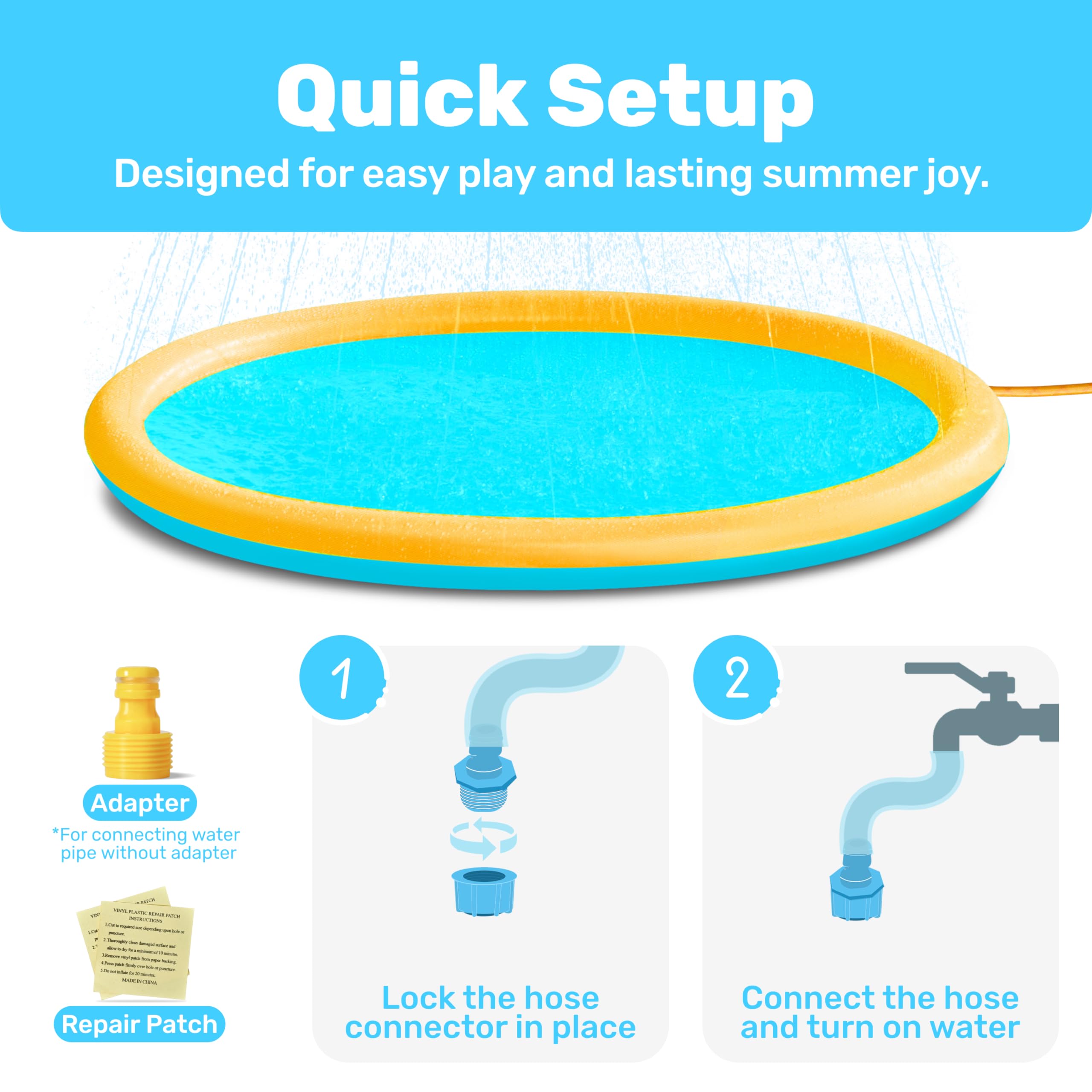 Sloosh thick non-toxic material ensures durable outdoor water play