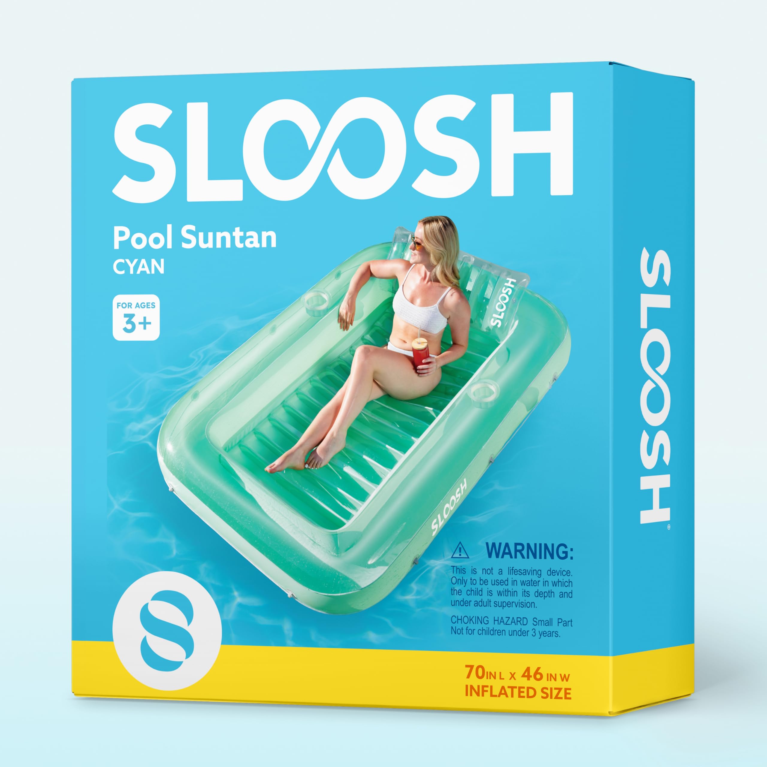Sloosh inflatable pool float creates backyard relaxation by the pool or beach