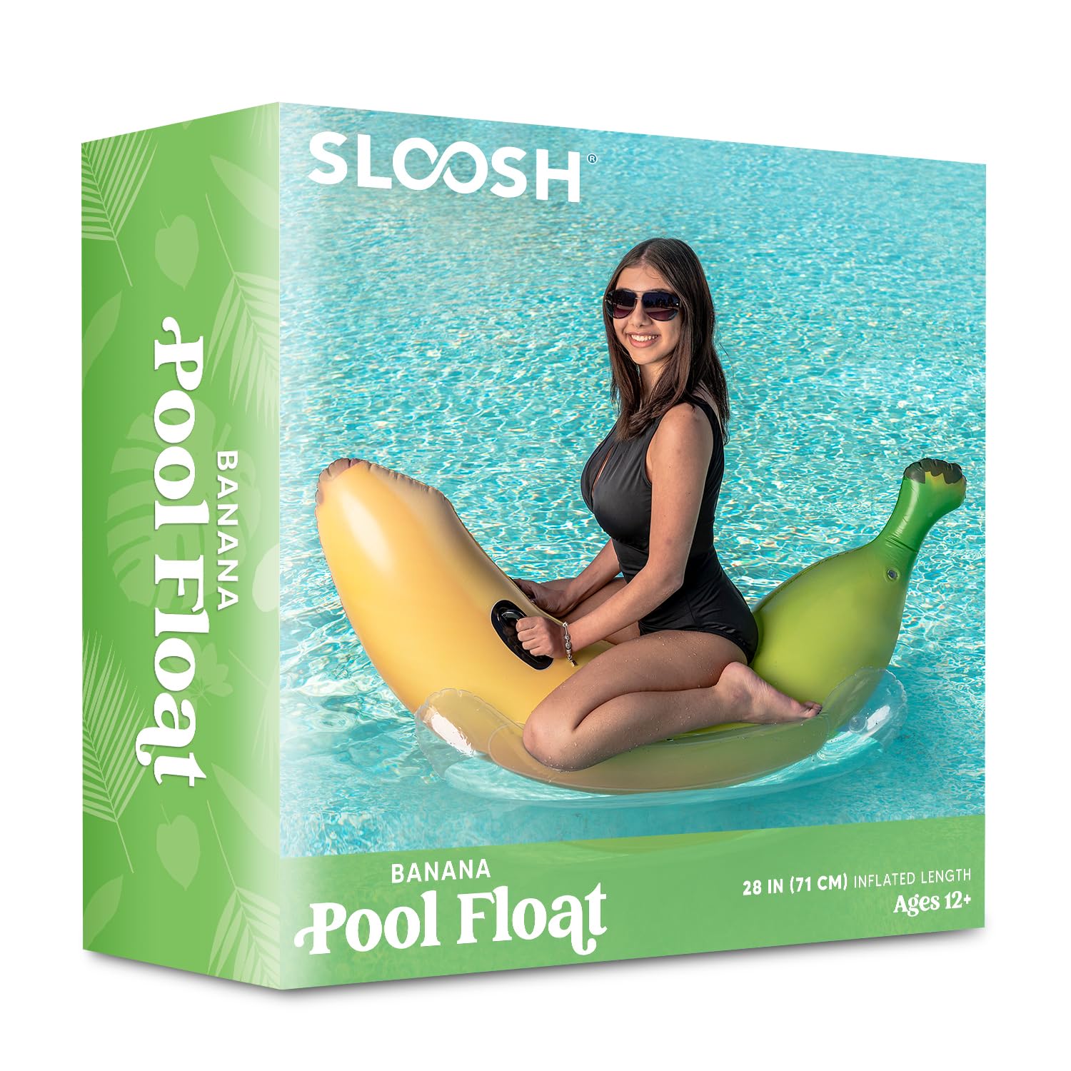 Sloosh banana pool float made with premium PVC for durability and long-lasting use