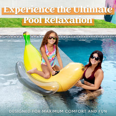Sloosh banana print pool float with realistic design for eye-catching pool decor