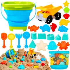 Sloosh Beach Sand Toys Set with dump truck for imaginative outdoor play and durable materials