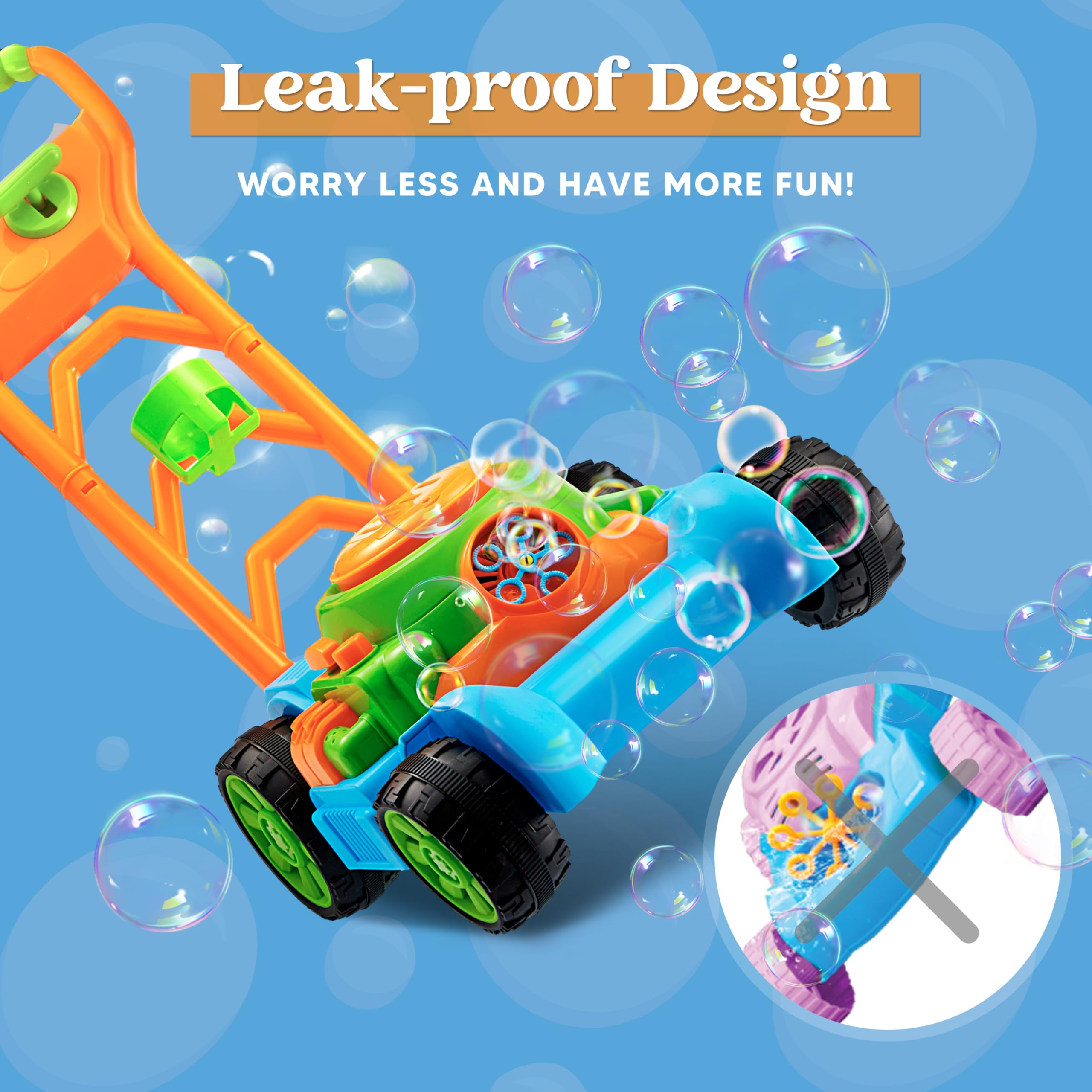 SLOOSH Bubble Lawn Mower safety materials confirm non-toxic design.