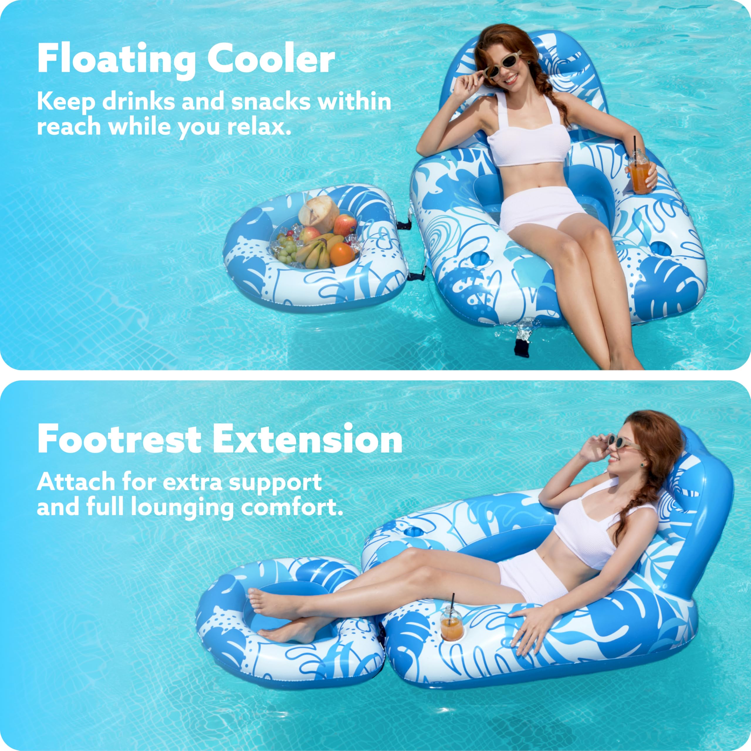 Sloosh built-in cup holders keep drinks within reach during sun-soaked lounging.