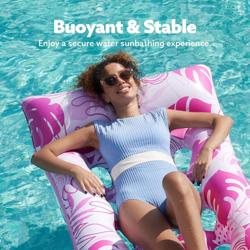 Sloosh buoyant, stable pool loungers stay secure above water.