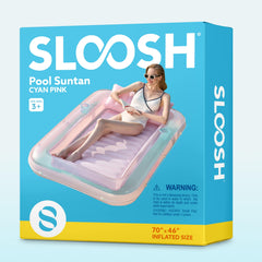 Sloosh compact and portable tanning pool lounger easy to inflate and transport.