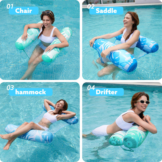 Sloosh cool mesh seat hammock pool float provides breathable seating.