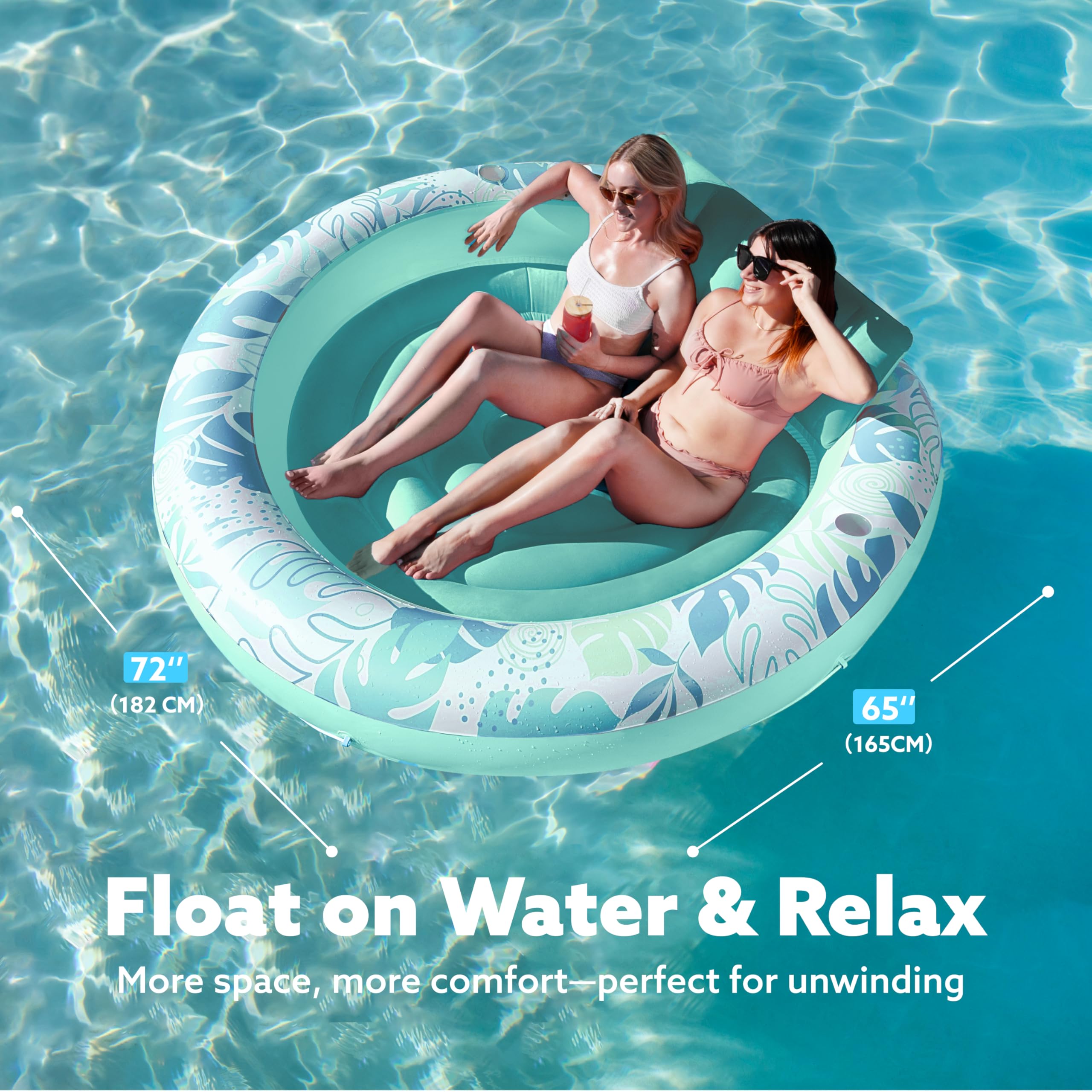 Sloosh cyan pool float for adults offers 4-in-1 versatility for pool, party, or backyard