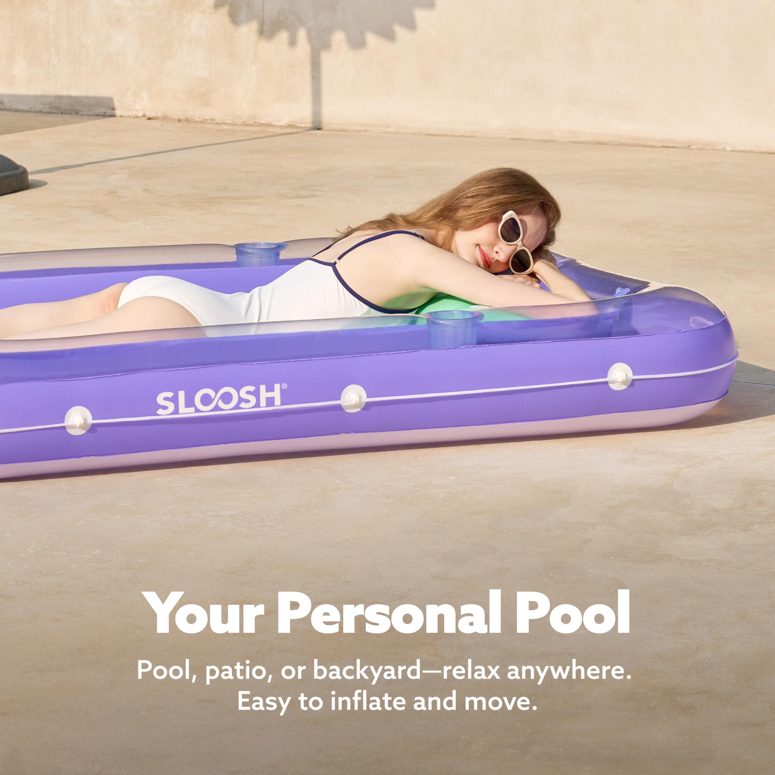 Sloosh private oasis with drink holders for solo backyard relaxation