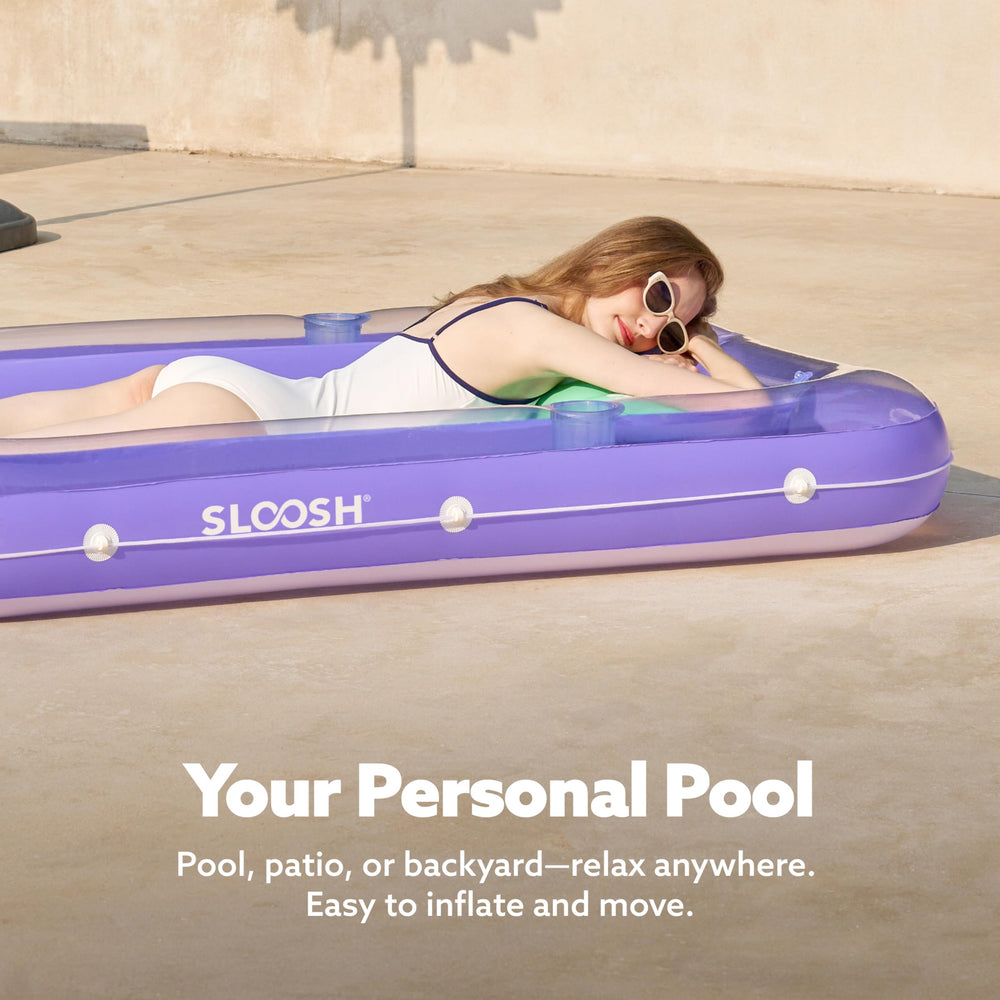 Sloosh private oasis with drink holders for solo backyard relaxation