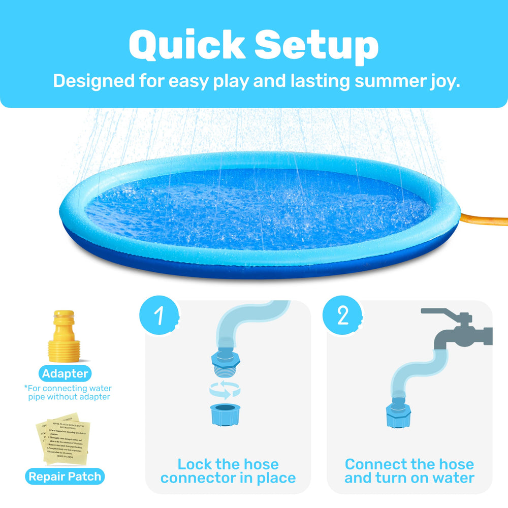 Sloosh splash pad built with thick non-toxic materials for durability.