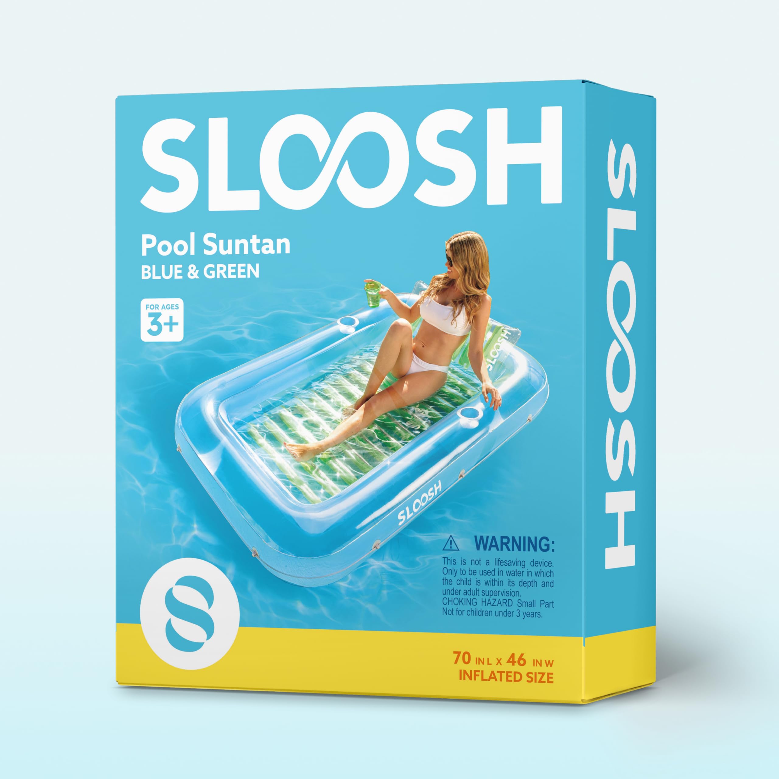 Sloosh beach and pool lounge with easy inflate design for quick setup