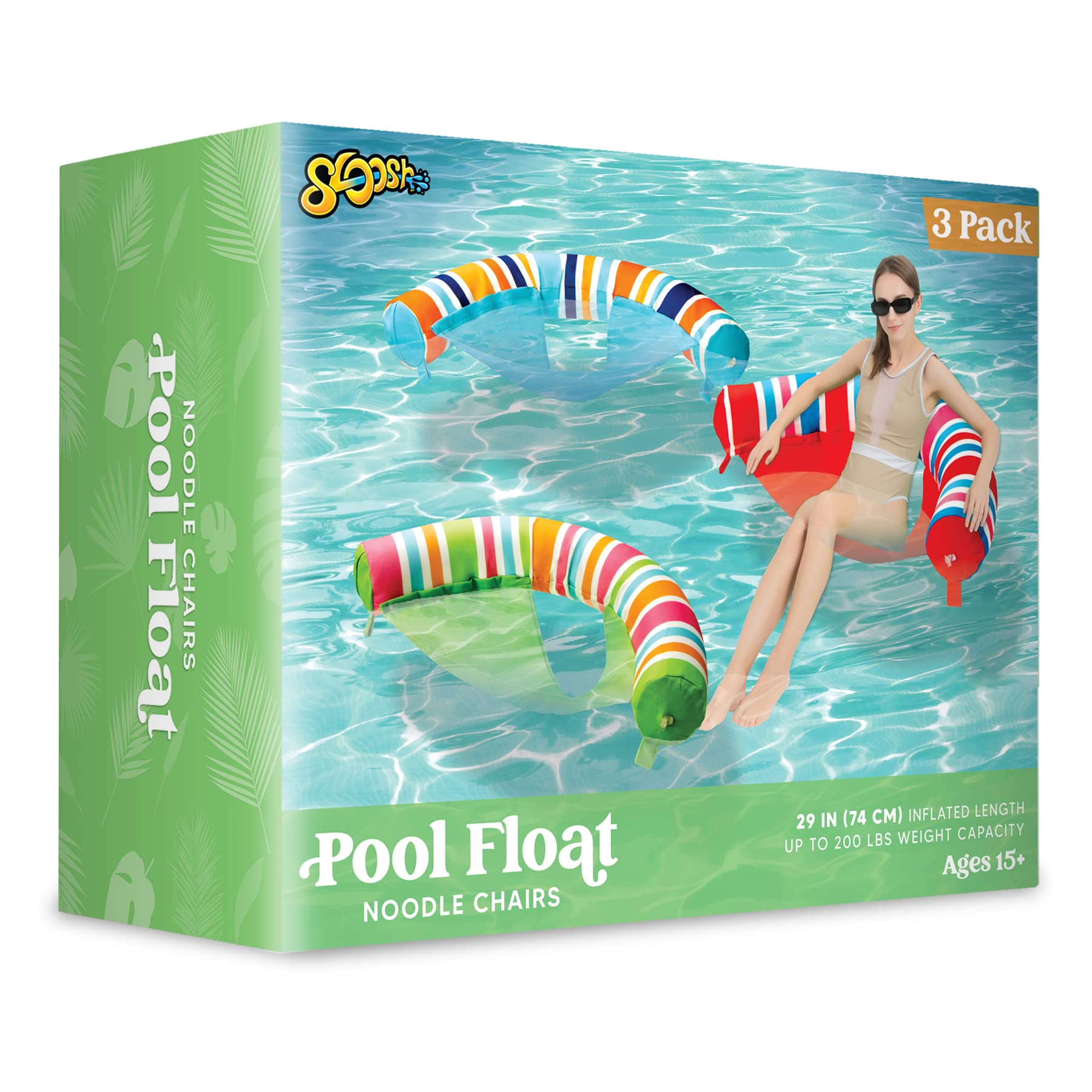 Sloosh stripe inflatable chair with easy valve for fast setup