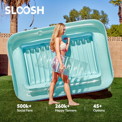 Sloosh easy setup portable lounge for beach, lake, or backyard pools.