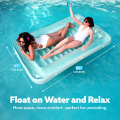 Sloosh extra-large pool float for two, designed for comfortable lounging together.