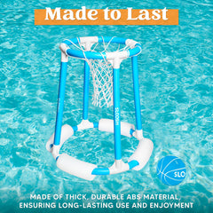Sloosh floating basketballs resting on the water surface.