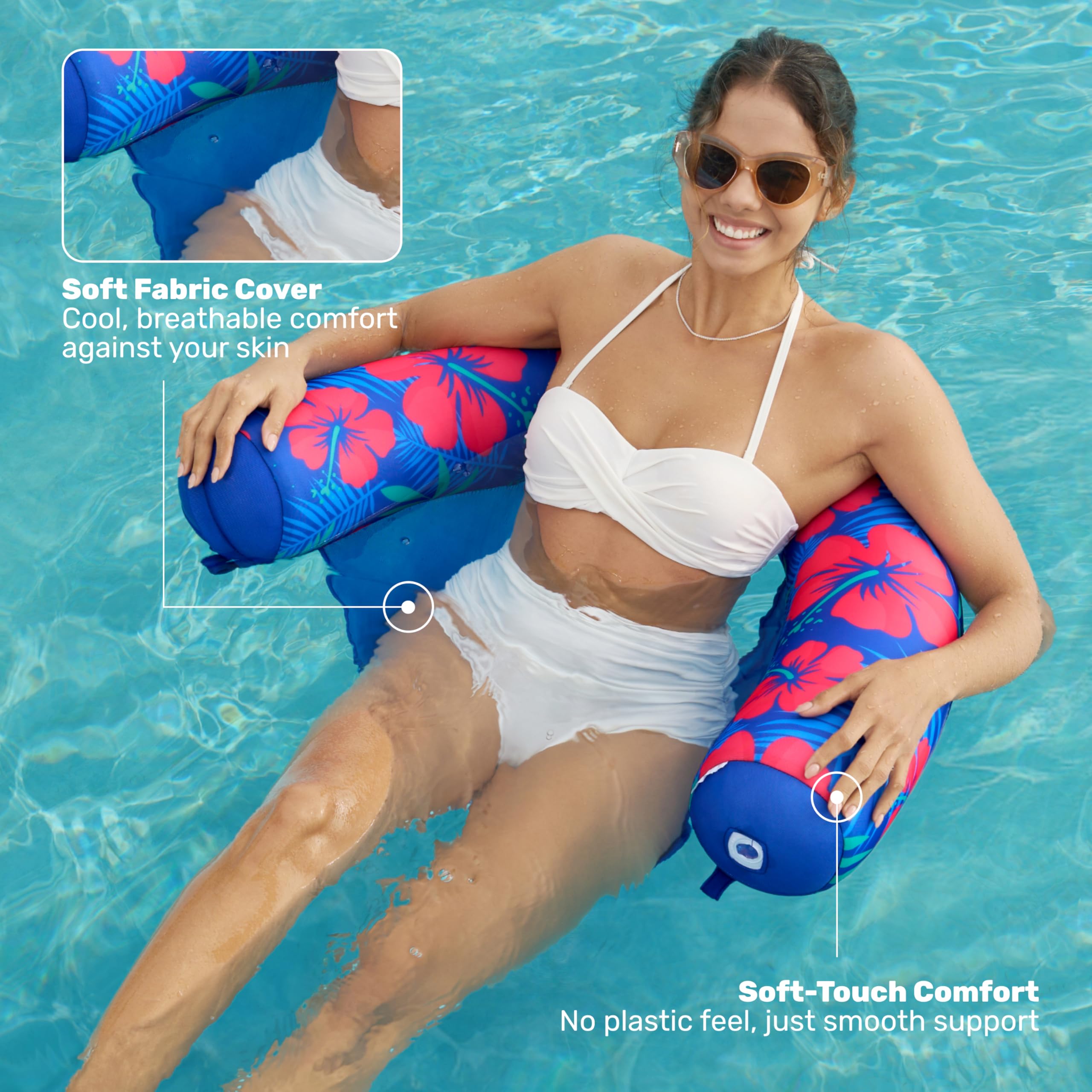 Sloosh flower leaves design float adds tropical style to pool days.