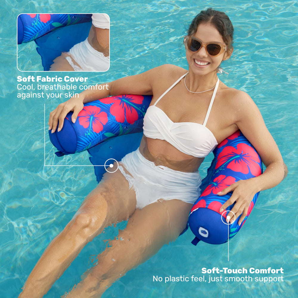 Sloosh flower leaves design float adds tropical style to pool days.