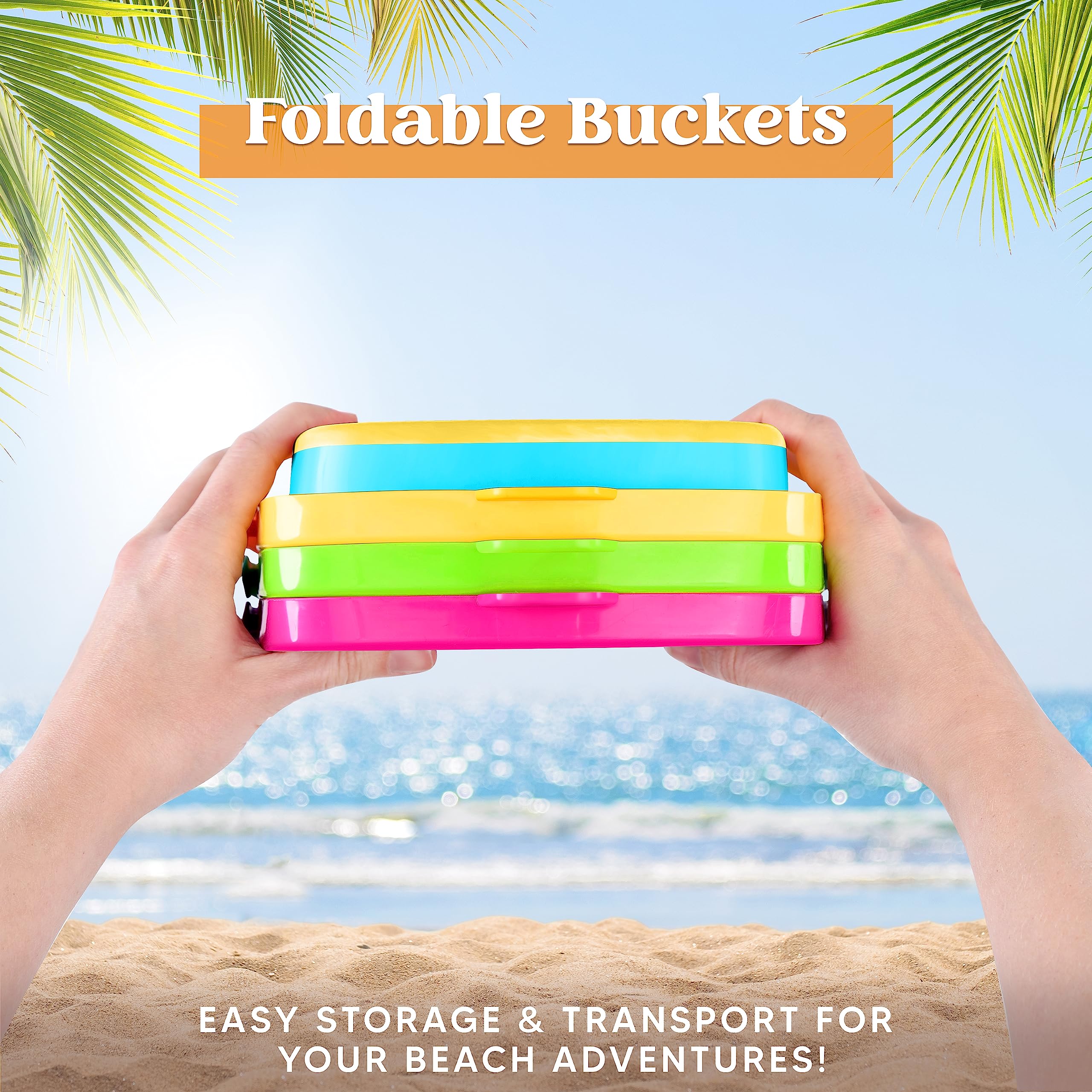Sloosh green foldable bucket displayed for compact travel convenience