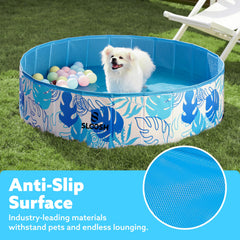 SLOOSH foldable design for portable pet pool during travel.