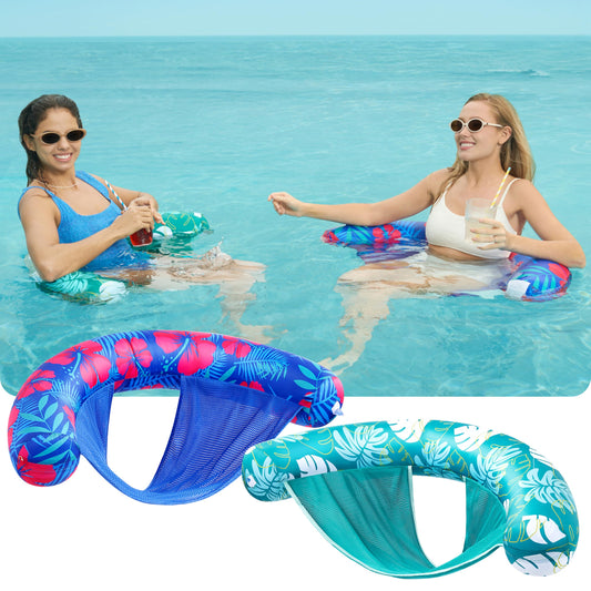 Sloosh inflatable noodle chair with soft fabric for comfortable lounging.
