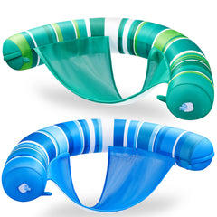 Sloosh inflatable pool float chair with blue-green stripes for comfortable pool lounging