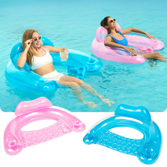 Sloosh pool float with built-in cup holders for drinks on the water