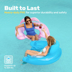Sloosh inflatable float measures 49 by 35 inches for ample space