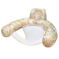 Sloosh inflatable pool noodle chair with plant pattern for luxurious poolside lounging.
