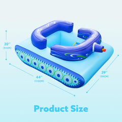 Sloosh inflatable tank pool float in-pool setup